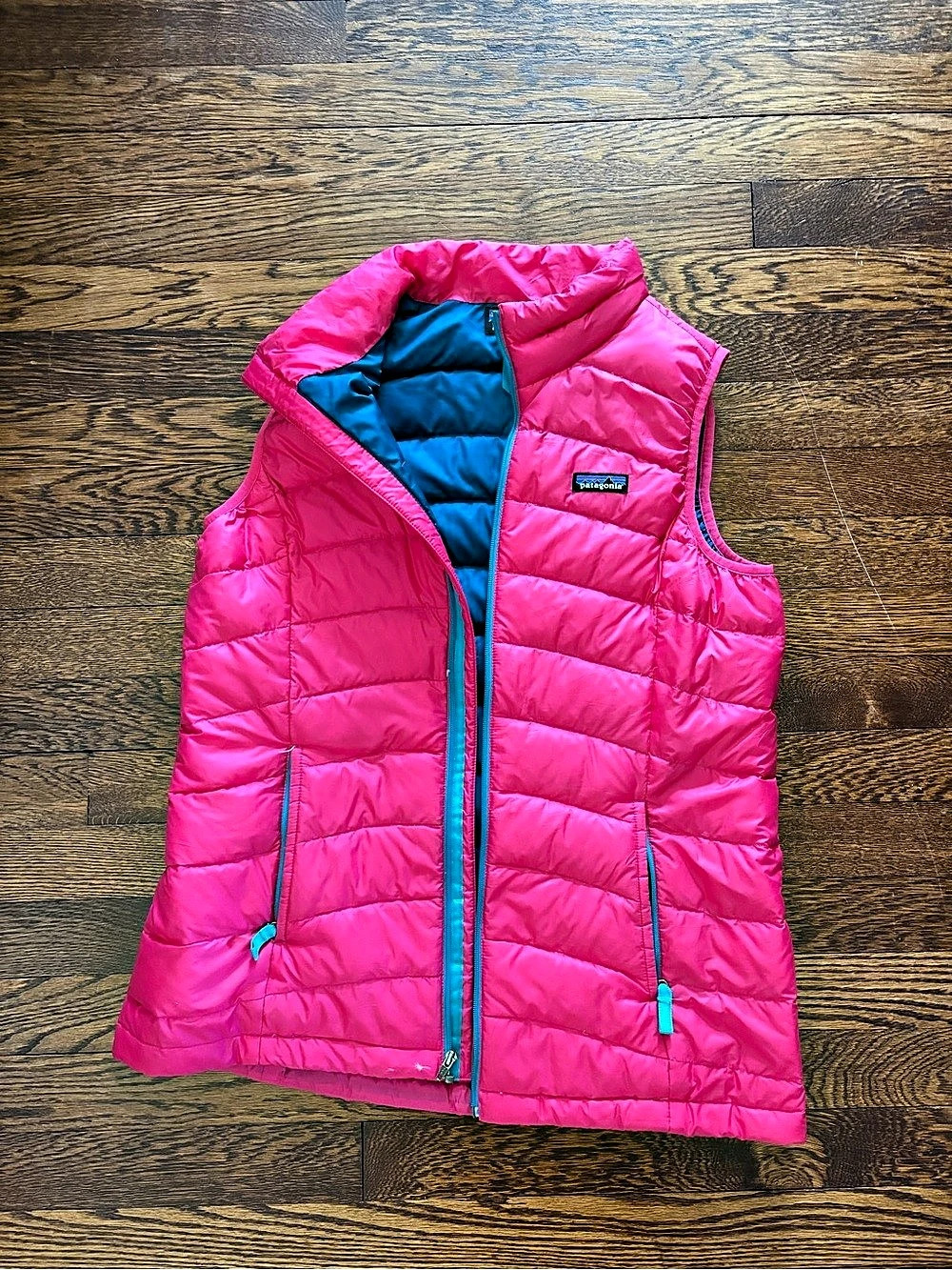 Patagonia Kids' Down Sweater Vest Pink & Blue XXL